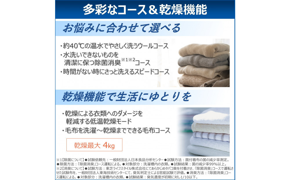 東芝【標準設置費込み】コンパクトなドラム式洗濯乾燥機　TW-84GS4L(W)