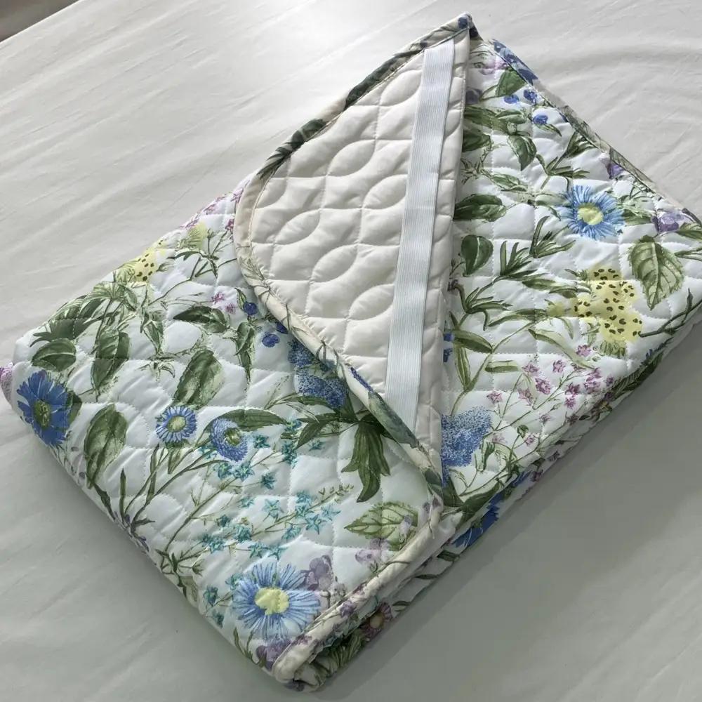 【訳あり 数量限定】フレンチリネン 敷パッド 1枚 【クイーン】160×205cm ブルー SH-3534PQ