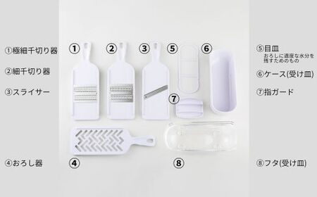 貝印 SELECT100　調理器セット(受け皿・ガード付) 4点セット 000DH3027 スライサー せん切り器 細せん切り器 おろし器 セレクト100 関市 キッチンツール 料理 刃物 おしゃれ 