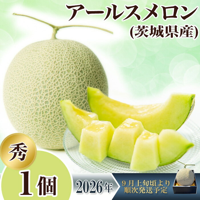 【ふるさと納税】2026先行予約 果物 メロン アールスメロン（マスクメロン） 秀品 茨城県 茨城県産 旬 フルーツ くだもの マスクメロン 茨城県産アールスメロン【秀品】1個【2026年9月上旬～10月上旬ごろ発送予定】