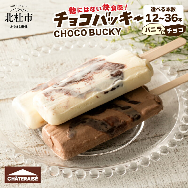 【ふるさと納税】 シャトレーゼ チョコバッキー 選べる 本数 12本入り 24本入り 36本入り アイス 詰め合わせ セット バニラ＆チョコ バニラ チョコ 2種類 チョコ好き デザート おすすめ 人気 山梨県 北杜市 送料無料