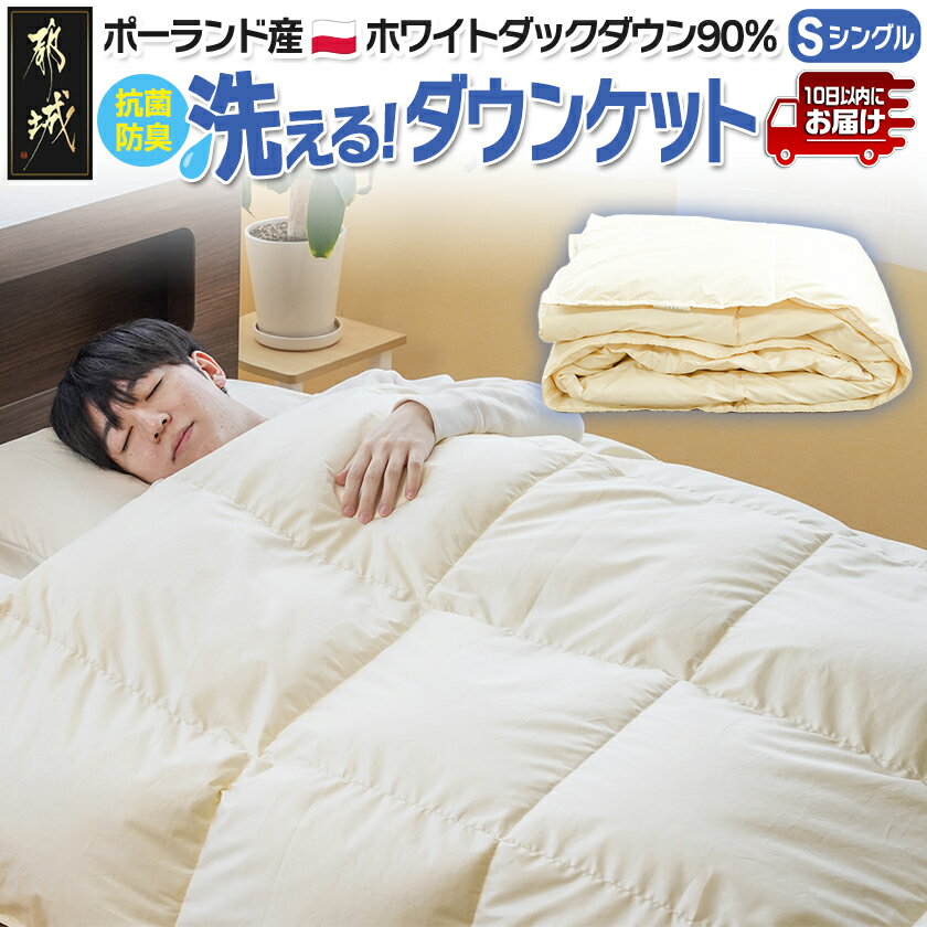 【ふるさと納税】抗菌防臭加工洗えるダウンケット ポーランド産ホワイトダック90％【S】≪みやこんじょ特急便≫ - 肌掛けふとん 日本製 シングル SEKアレルGプラス 寝具 ポーランド産ダック90％使用 送料無料 AF-E105-Q【宮崎県都城市は2年連続ふるさと納税日本一！】
