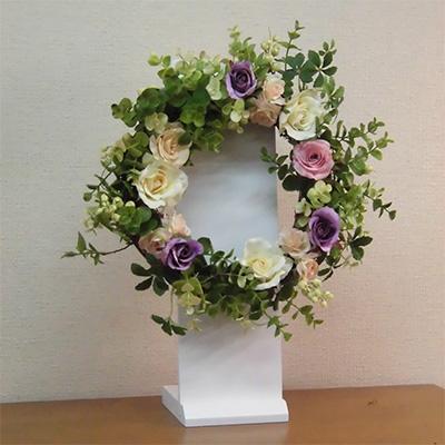 ふるさと納税 海南市 漆器の木製置き型飾り掛け　白　大　　