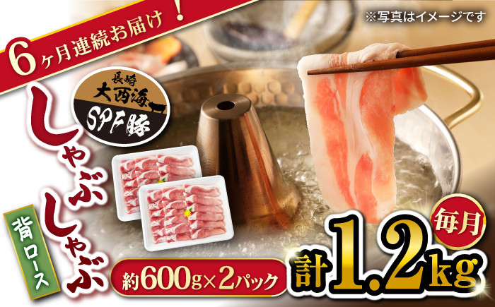 
                  【月1回1.2kg×6回定期便】大西海SPF豚 背ロース（しゃぶしゃぶ用）計7.2kg 訳あり ＜大西海ファーム＞ [CEK095]
                