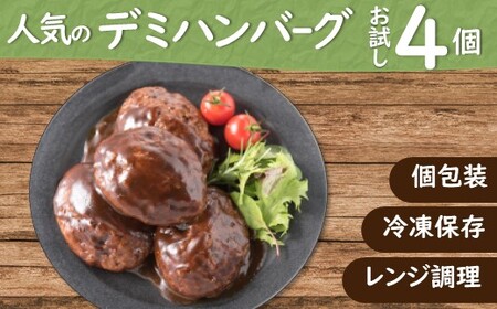 ZG308.累計３００万個突破記念！お試し４個！デミハンバーグ【150g×4個】【訳あり】【北海道・沖縄・離島へ配送不可】