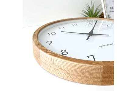 KATOMOKU Muku clock km-139　木製掛け時計（オーク）
