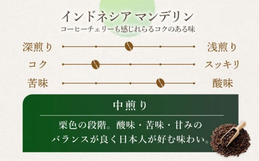 【豆タイプ】 【6回定期便】【一番人気♪】中煎り インドネシア マンデリン 自家焙煎コーヒー 5袋 ＜giko coffee＞ [CFK018]