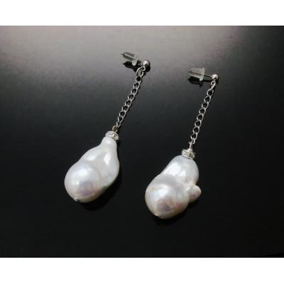 ふるさと納税 和泉市 淡水真珠大ぶりバロックピアス(ブラタイプ)