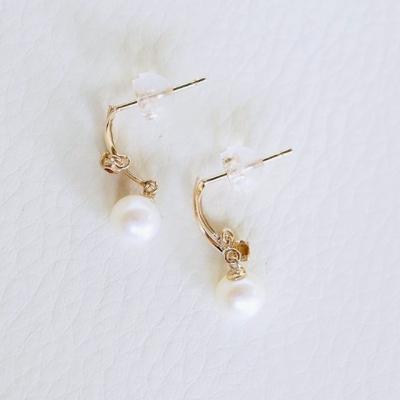 ふるさと納税 甲府市 【ジュエリー】K10イエローゴールド パール・シトリン ピアス 保証書付 SE-3337 |  | 01