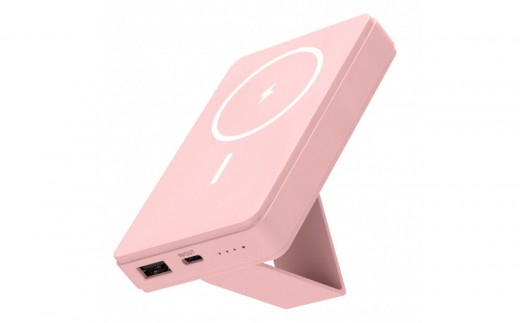 モバイルバッテリー 5000mAh MagSafe対応 ワイヤレス充電器【チェリーブロッサム】
