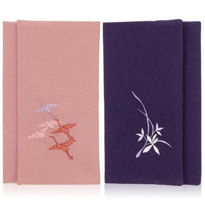 ふるさと納税 八尾市 慶弔リバーシブル刺繍ふくさ マグネット付 多鶴 桔梗(ピンク 紫)左開き(A315)