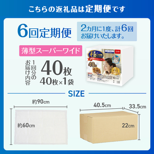定期便 6回 ペットシーツ 【極】シリーズ 薄型スーパーワイド 40枚 ペット用 犬用 猫用 トイレシーツ 日用品 ペット用品 防災 備蓄 消耗品 ドッグ キャット わんちゃん ねこちゃん 静岡県 富