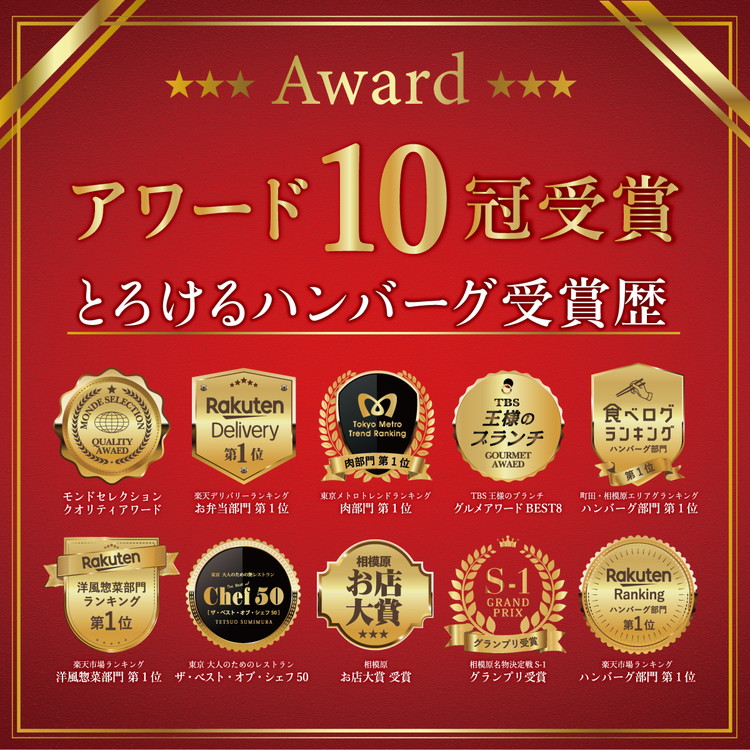 とろけるハンバーグ10個セット ｜ 国産牛100％ 黒毛和牛 冷凍