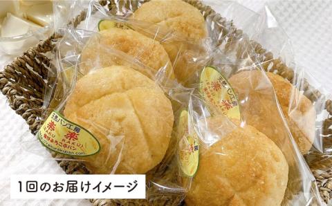 【全6回定期便】自家製豆乳を使ったお豆腐入りのメロンパン（卵・乳製品不使用）【天然パン工房楽楽】 【いとしまごころ】[AVC045]