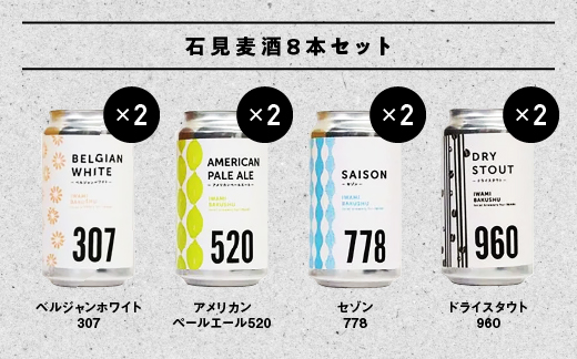 石見麦酒4種8本セット 330ml×8本【IB-4】【配送不可：離島】