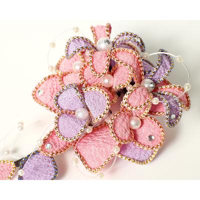 ふるさと納税 京丹後市 シルクコサージュ!(ピンク)着物などの和装・洋装共に使えます。髪飾りコサージュとしても