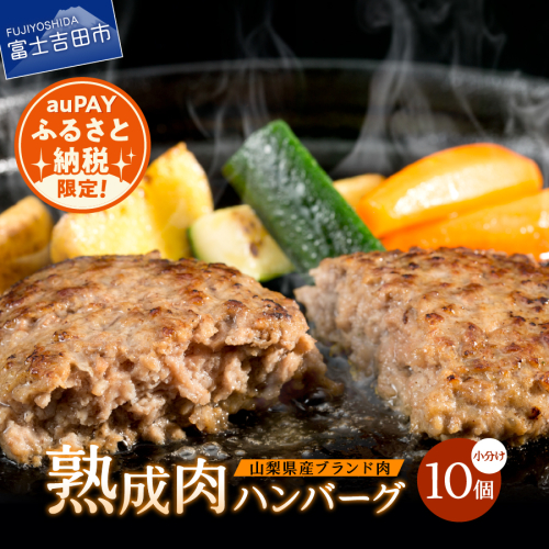 【auPAYふるさと納税限定】山梨県産　熟成肉ハンバーグ10個セット