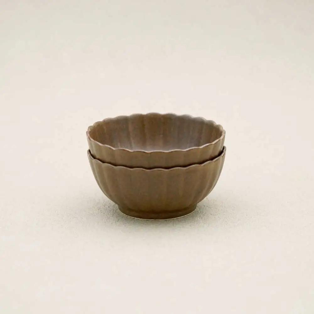 【波佐見焼】花しのぎ 丸小付 ペア 栗【団陶器】[PB186]