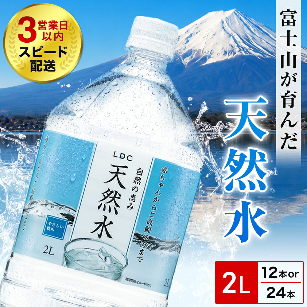 【ふるさと納税】【3営業日以内に発送】自然の恵み天然水 2リットル 2L 12本 24本 (1箱~4箱) 2000ml 天然水 ミネラルウォーター 水 お水 飲料水 保存水 高評価 人気 ペットボトル 大容量 防災 備蓄 アウトドア キャンプ 熱中症対策 ※沖縄離島不可 YX001