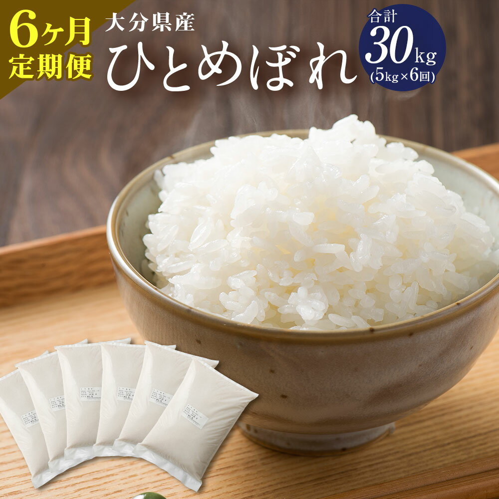 【ふるさと納税】【6ヶ月定期便】大分県産 ひとめぼれ 5kg×6ヶ月定期便 合計30kg 精米 米 お米 白米 精米 九州産 送料無料 【2025年11月上旬発送開始】