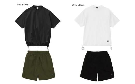 005-181 服 洋服 オシャレ 衣類 Revolla イケオジ・サマーライトセットアップ ・ホワイト×ブラック 選べる 3サイズ M L XL Tシャツ トップス ボトムス ショーツ 静岡県 牧之