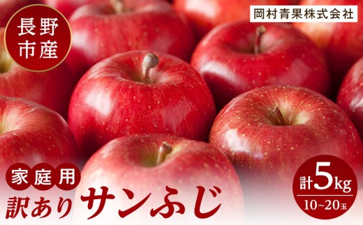 
                  長野市産 サンふじ りんご 家庭用 訳あり 5kg 【2027年1月中旬頃より発送予定】
                
