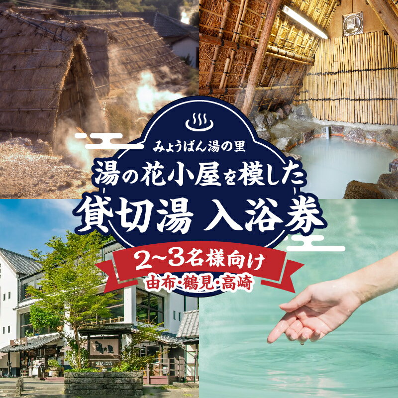 【ふるさと納税】温泉 家族湯 貸切湯 入浴券 利用券 1回分 チケット 効能 濁 硫黄泉 湯の花小屋 由布 鶴見 高崎 施設 わら葺き屋根 アトピー性皮膚炎 尋常性乾癬 慢性湿疹 耐糖能異常 プリン サイダー フェイスタオル 健康 美肌 大分県 別府市 体験型 節約 送料無料