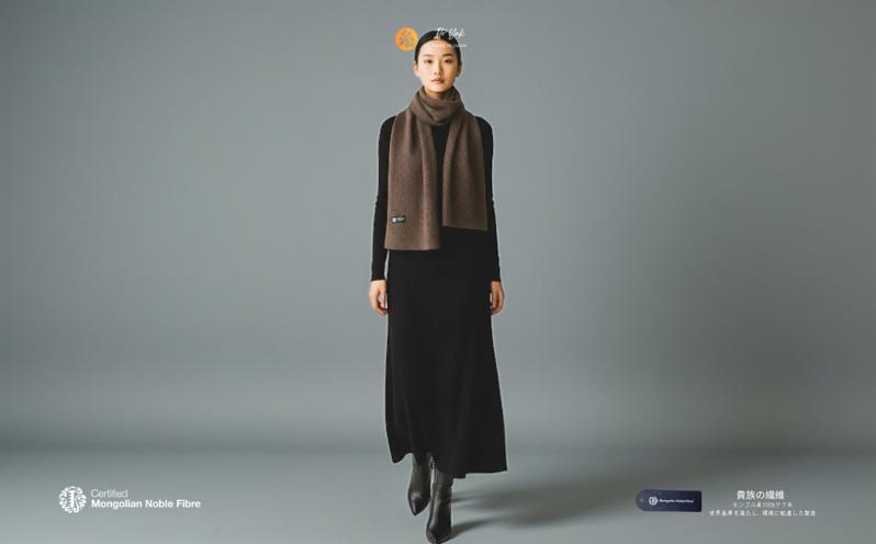 『Noble Fibre』100％ヤク・マフラー メッシュ ベージュ