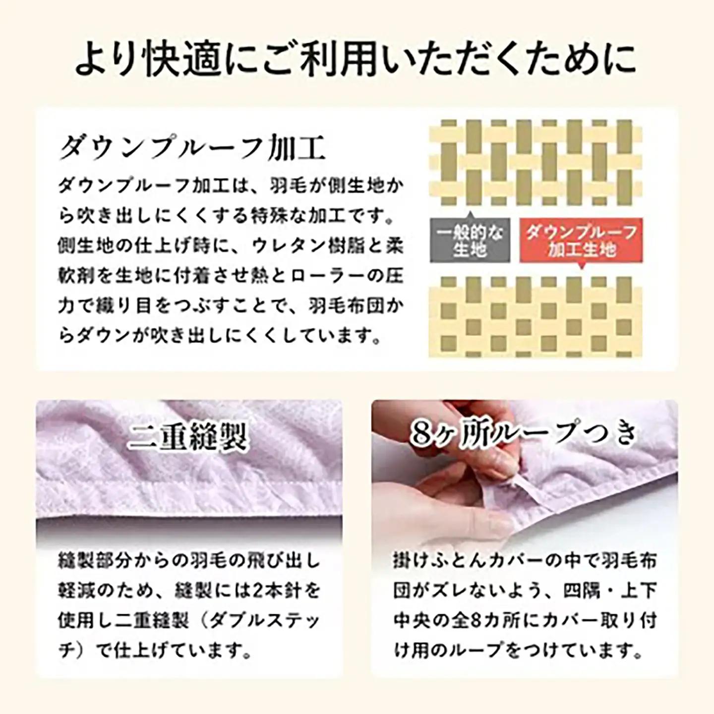 羽毛 昭和西川 CMD 羽毛ふとん ダブル ロングサイズ ドイツ産 ダック 90％ ブルー