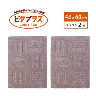 ふるさと納税 海南市 洗えるジョイントマット　45×60cm　ブラウン　2枚組　ピタプラス　吸着