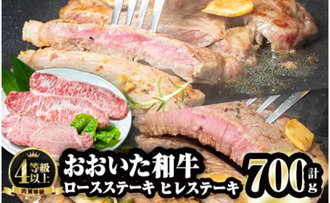 
おおいた和牛 ロース ヒレ ステーキ セット (合計700g・ロース200g×2枚・ヒレ150g×2枚)ステーキ 国産 4等級 冷凍 和牛 牛肉 詰め合わせ 大分県 佐伯市【FW001】【 (株)ミートクレスト】
