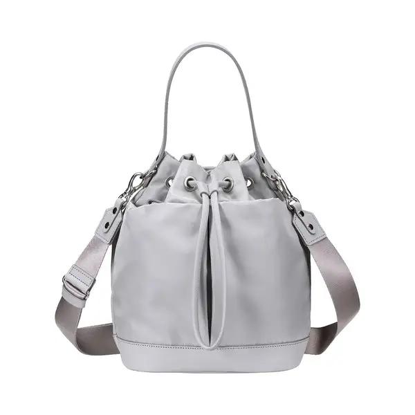 豊岡鞄 TUTUMU sacca Rich S4700RI Sグレー/ 巾着型 2WAY BAG ショルダーバッグ 手提げバッグ ショルダベルト付き レディース 高級 おしゃれ バッグ かばん カバン