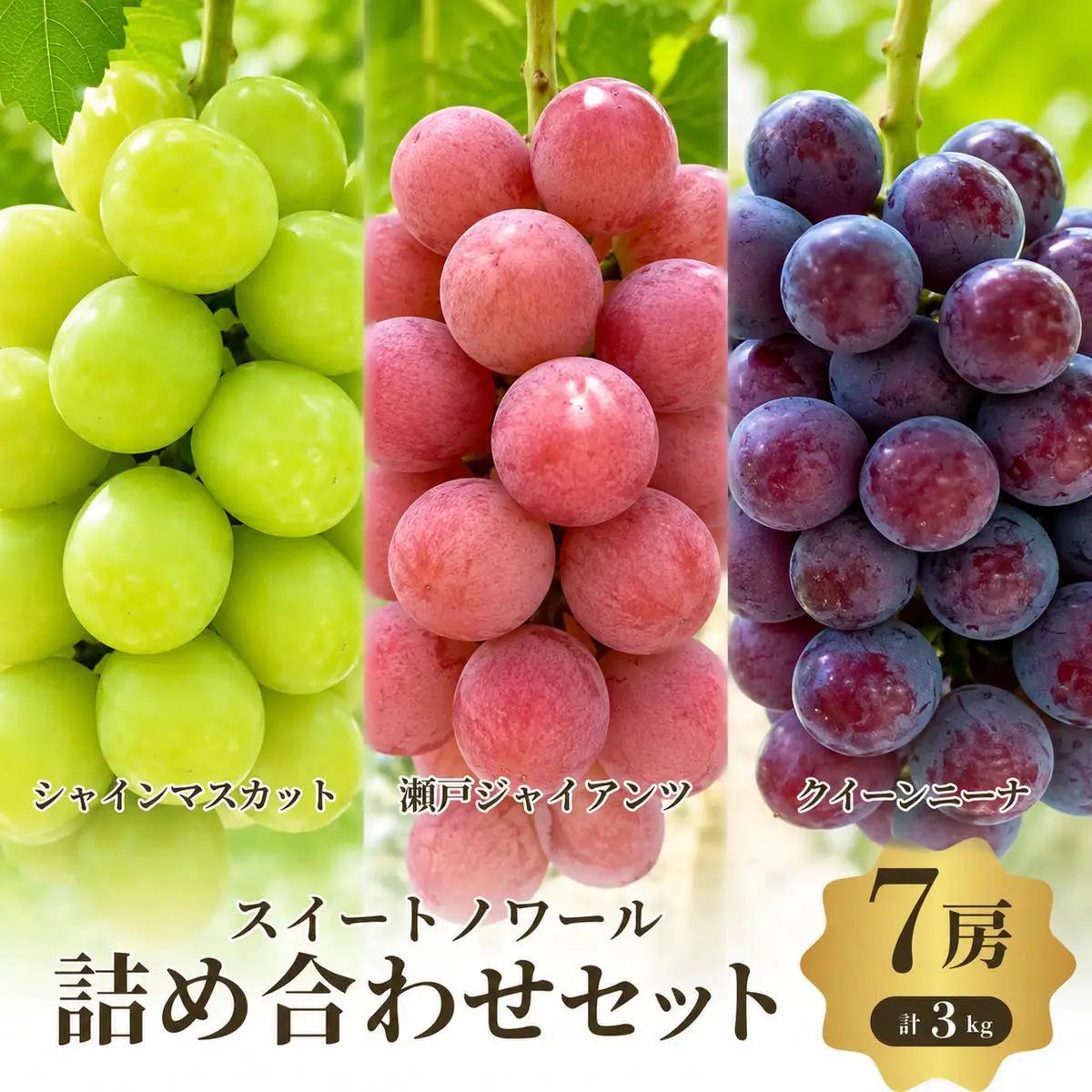 ぶどうセットシャインマスカット 4品種食べ比べ ぶどうセット【7房3kg】【先行予約】