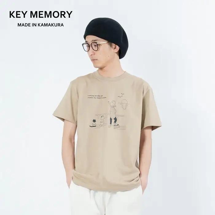 《2》【KEYMEMORY鎌倉】Sea heartイラストTシャツ BEIGE