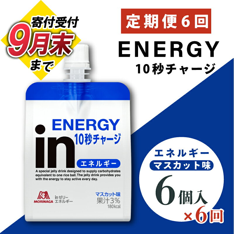 【ふるさと納税】 【9月30日掲載終了】 定便便 6回 inゼリー エネルギー 6個入り マスカット味 インゼリー ゼリー飲料 180g×6個 森永製菓 栄養補給 10秒チャージ スポーツ エネルギー アスリート 飲むゼリー 果汁 ビタミンC 小腹 栄養補助食品 非常食 三島市 静岡県