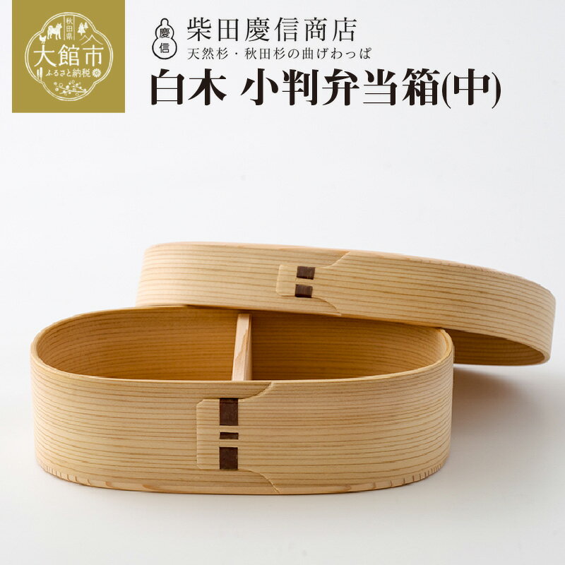 【ふるさと納税】曲げわっぱ 弁当箱 小判 中 約580〜600ml 無塗装 天然杉 天然秋田杉 白木 抗菌 調湿 伝統工芸品 柴田慶信商店 ギフト 誕生日 特別な日 お祝い 日本製 国産 お取り寄せ 東北 秋田県 送料無料 【225P6015】