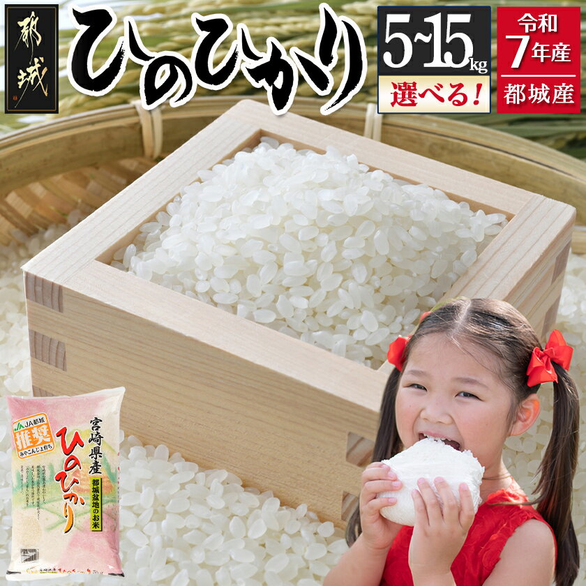【ふるさと納税】【内容量が選べる！】都城産ひのひかり - お米 選べる内容量 5kg/10kg/15kg 精米 ヒノヒカリ 5キロ/10キロ/15キロ モチモチ食感 単一原料米 冷めても美味しい 送料無料 SKU-1599 【宮崎県都城市は2年連続ふるさと納税日本一！】