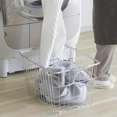 ふるさと納税 三条市 [家事問屋] 取って付きバスケット 大 ハンドル付 タオル収納 ステンレス製【022S074】 |  | 01