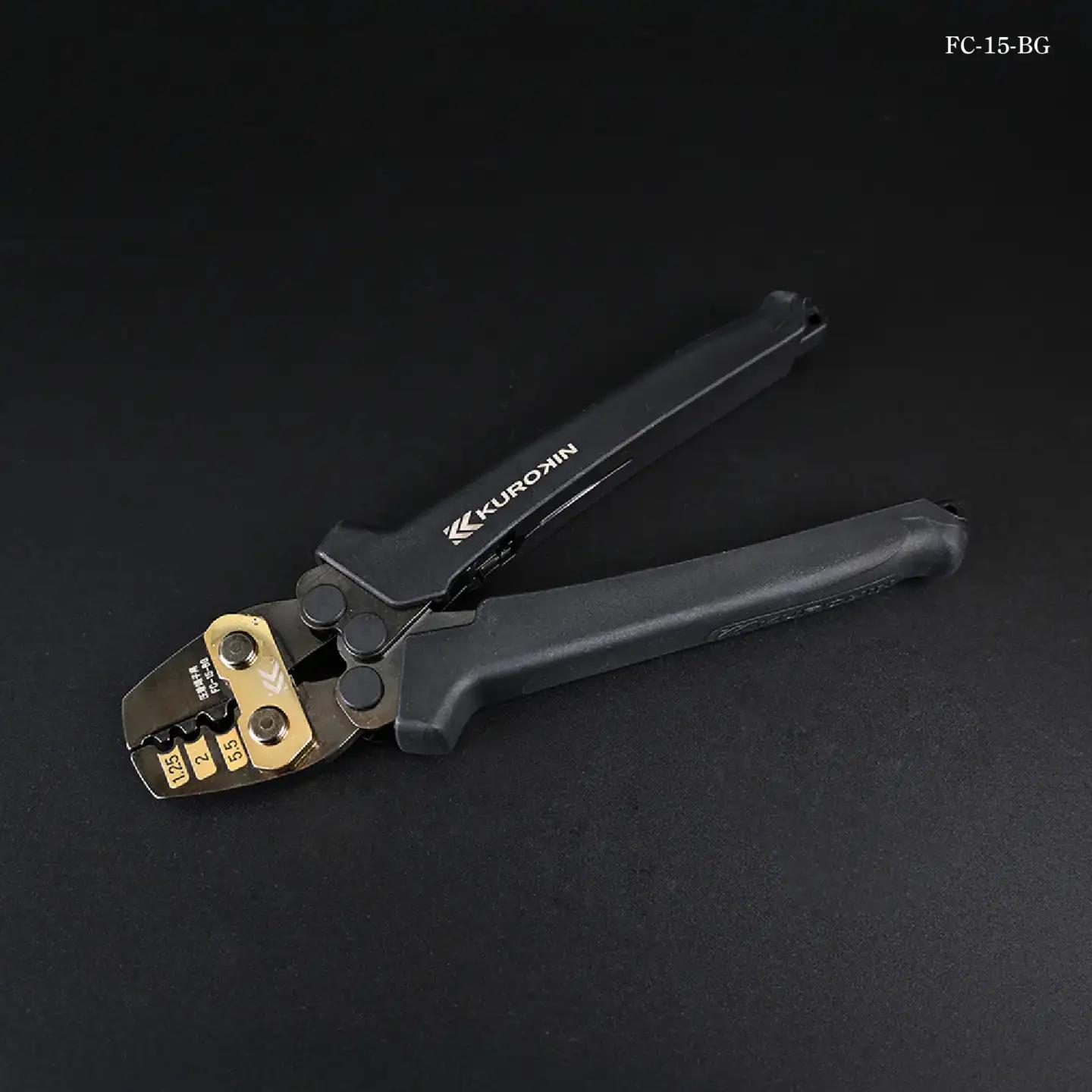圧着工具（裸端子・裸スリーブ用・黒金）FC-15S-BG