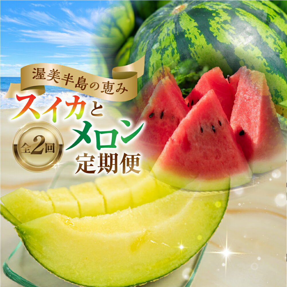 【ふるさと納税】 先行予約 渥美半島の恵み スイカ＆メロン定期便 2回 数量限定 渥美半島 田原市 お取り寄せ 産地直送 フルーツ 果物 マスクメロン どうまい