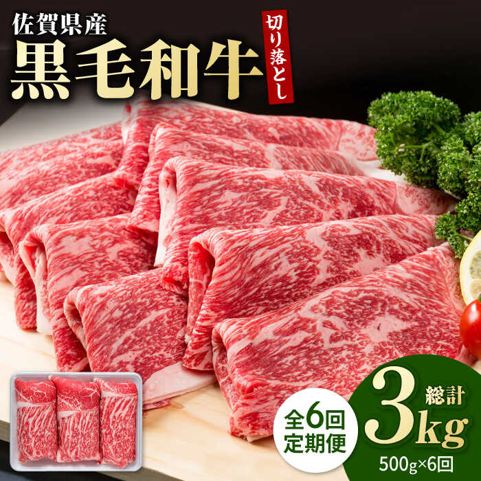 【圧倒的リピート率！】【6回定期便】佐賀県産 黒毛和牛 贅沢 切り落とし 500g 1パック【株式会社いろは精肉店】 [IAG063]
