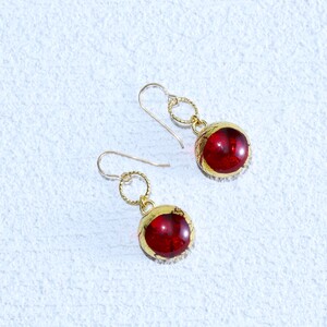 アクセサリー 金彩ピアス（カラー：赤）【グラスアート黒木】_A0114-018