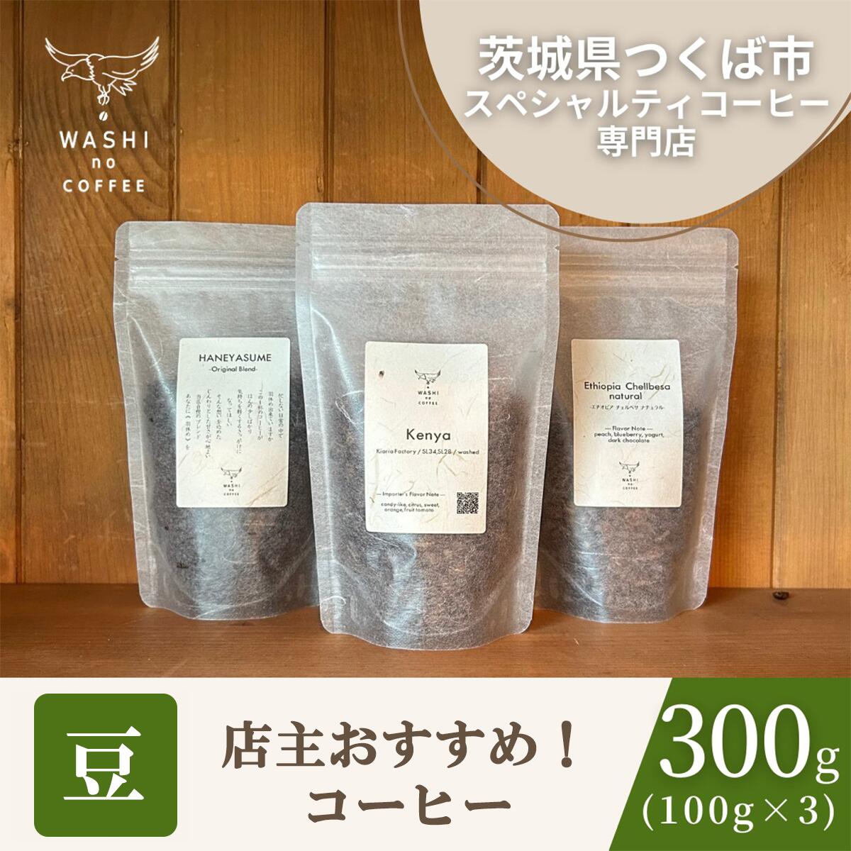 【ふるさと納税】厳選スペシャルティコーヒー　自家焙煎コーヒー豆300g（100g×3）| コーヒー 珈琲 コーヒー豆 スペシャルティコーヒー 自家焙煎新鮮 浅煎り 本格 高級 茨城県 つくば市