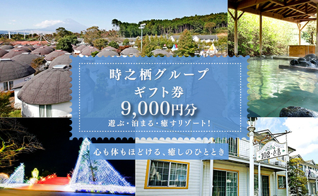 旅行 静岡 時之栖 グループ ギフト券 9,000円分 （3万円寄付コース） チケット 券 旅行券 宿泊券 食事券 利用券 ホテル 温泉 レストラン グランピング 施設 トラベル 観光 体験 旅 ギフト プレゼント 贈答 贈答品 贈り物 静岡県 裾野 裾野市