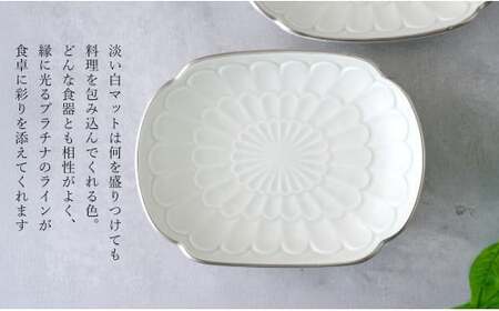 【アウトレット 訳アリ】有田焼 渕プラチナ 楕円皿 2枚 セット 【貝山窯】食器 器 うつわ 取皿 銀 数量限定 A22-64