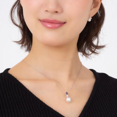 ふるさと納税 神戸市 【菫】白蝶真珠(南洋真珠)アイオライト&ブルートパーズ K18WG ペンダントトップ |  | 03