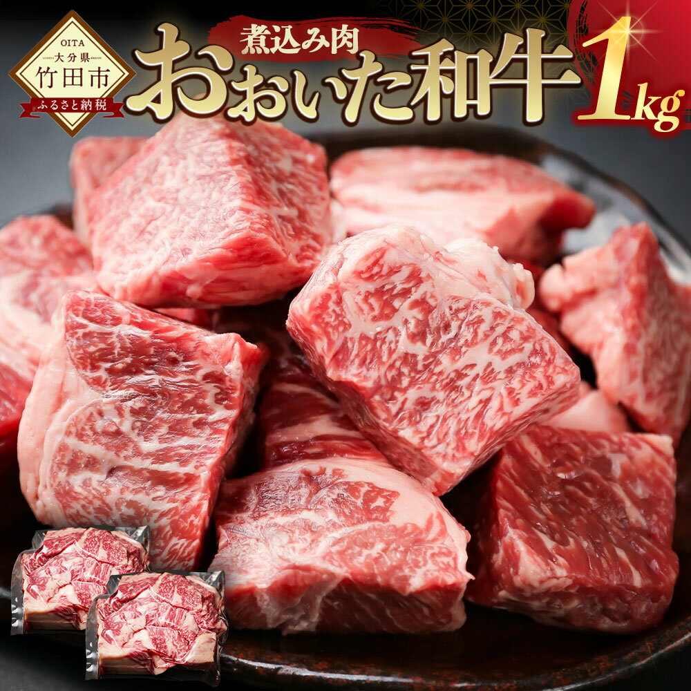 【ふるさと納税】おおいた和牛煮込み肉 500g×2パック 合計1kg おおいた和牛 和牛 黒毛和牛 煮込み肉 九州産 カレー シチュー 煮込み用 赤身 牛肉 国産 大分県産 冷凍 送料無料
