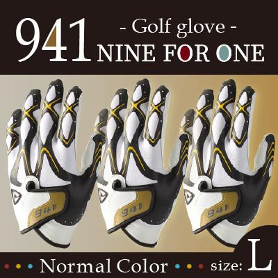 ふるさと納税 三木町 941S　ゴルフグローブ 黄金3枚セットL(25~26cm)