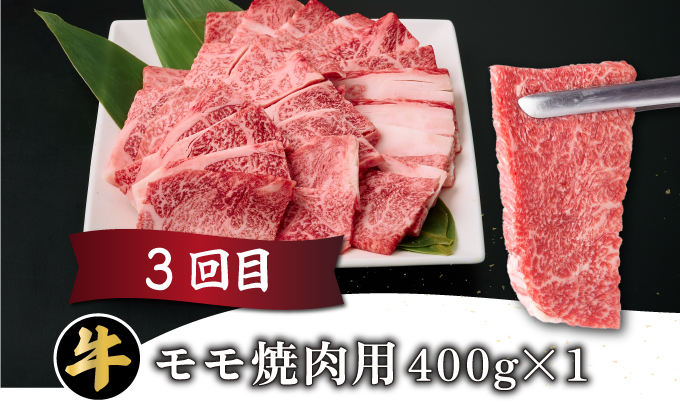 【定期便・全3回】宮崎牛 焼肉用 3ヶ月定期便 肩ロース焼肉用 ウデ焼肉用 モモ焼肉用 合計1.2kg 焼肉用 スライス お肉 牛肉 すき焼き BBQ 宮崎県 送料無料 【MCT3UY-12】