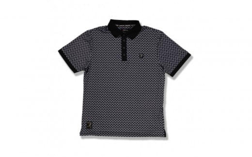 BUNCUREY　ゴルフウェア　モノグラム半袖ポロシャツ（BM23SS-01-006）ブラック／サイズ3